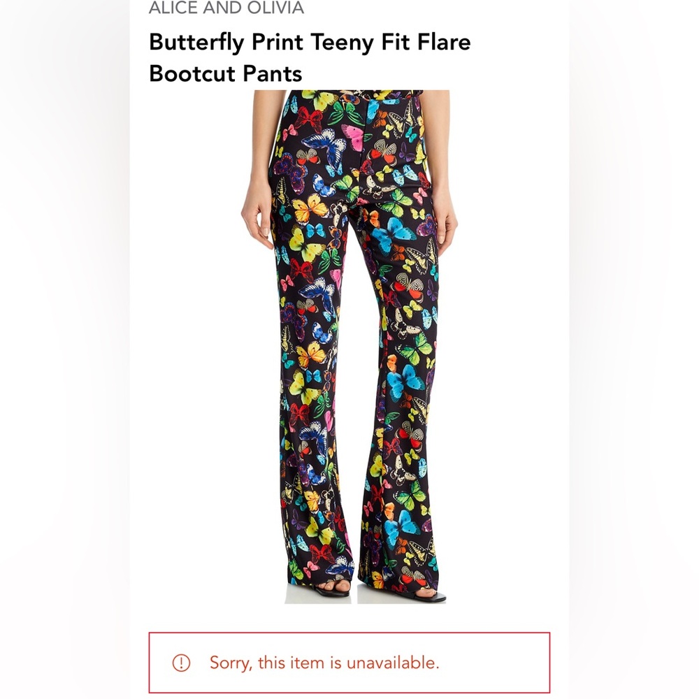 Beautiful Alice Olivia Butterfly print pants
Long inseam
